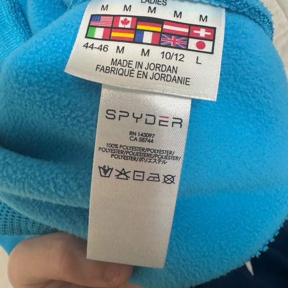 Spyder Blue Zip Up Jacket Athletic Fleece Size M - Picture 3 of 7